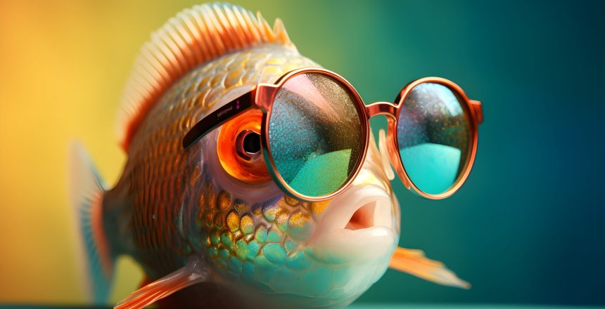 Generative AI created fish with sunglasses